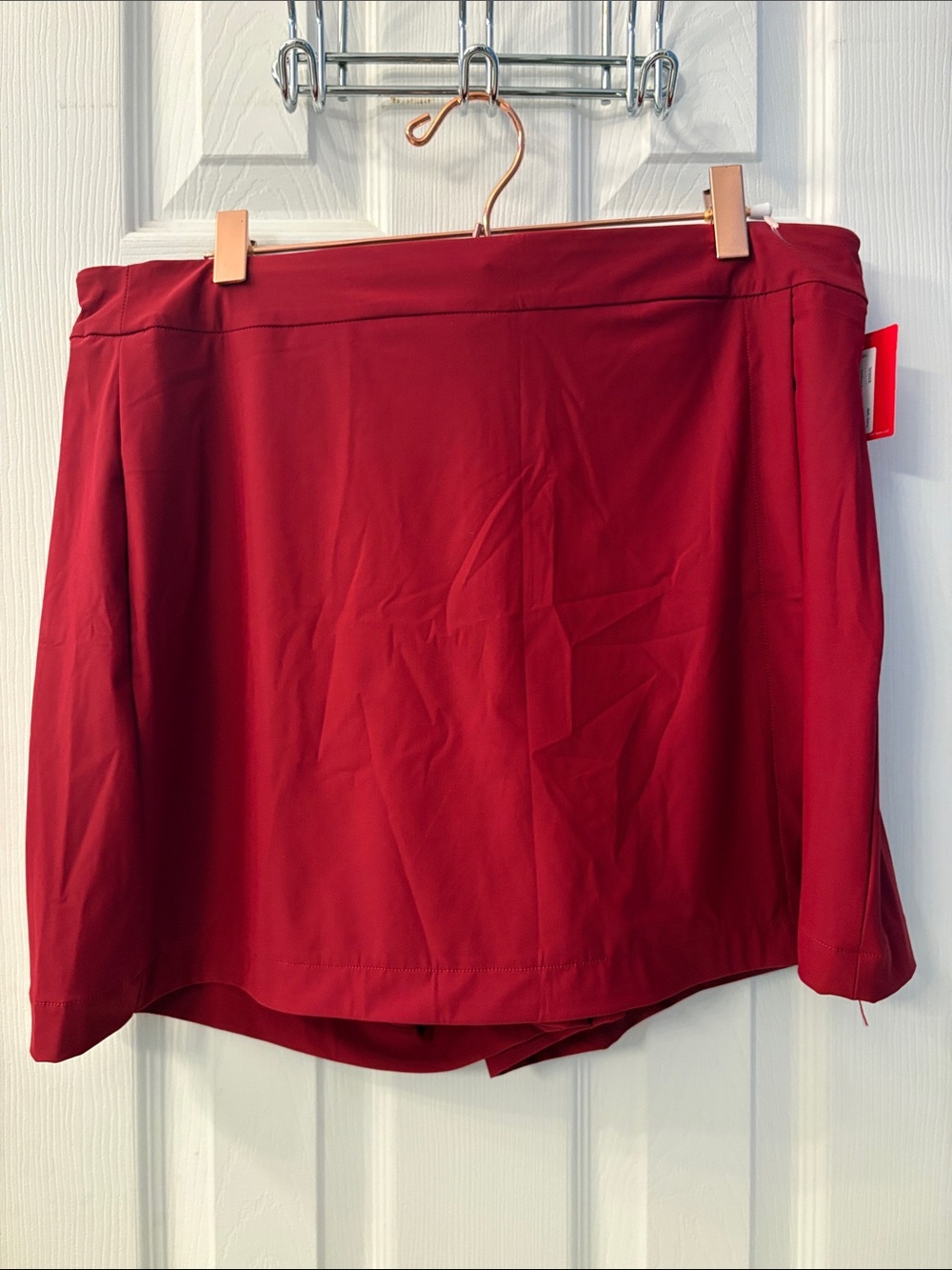 SPANX Deep Red Athletic Skort Size L NWT